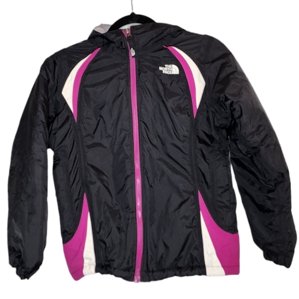 The North Face HyVent black fushia coat.  Kids size medium 10/12.